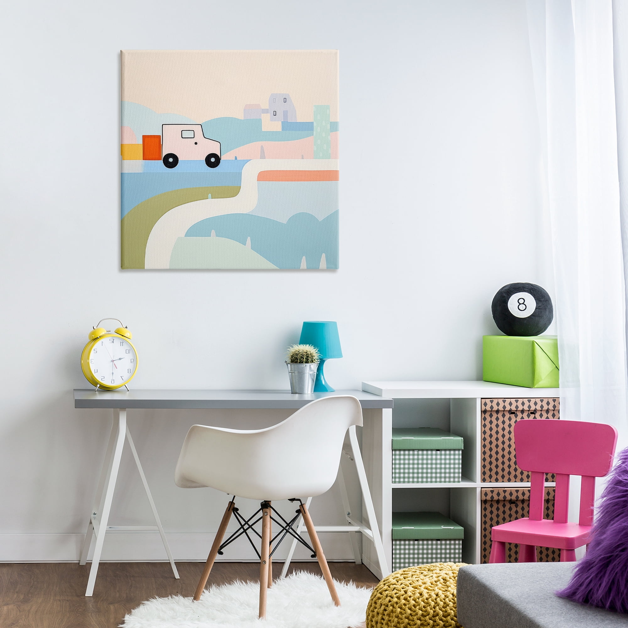 Stupell Industries Imagination On Wheels Landscape Painting Gallery Wrapped Canvas Art Print Wall Art, 30 x 30