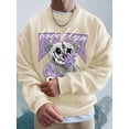 thumbnail image 5 of SMZ Men's 3D printed crew neck Skull vintage sports long sleeve hoodie, 5 of 7