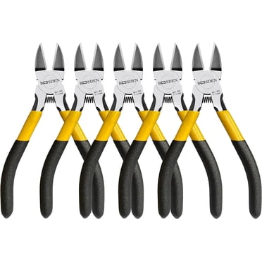 BOOSDEN 5-Inch Wire Cutters, 5-Pack, Sharp Diagonal Cutting Pliers, Spring Loaded Flush Cutter Set
