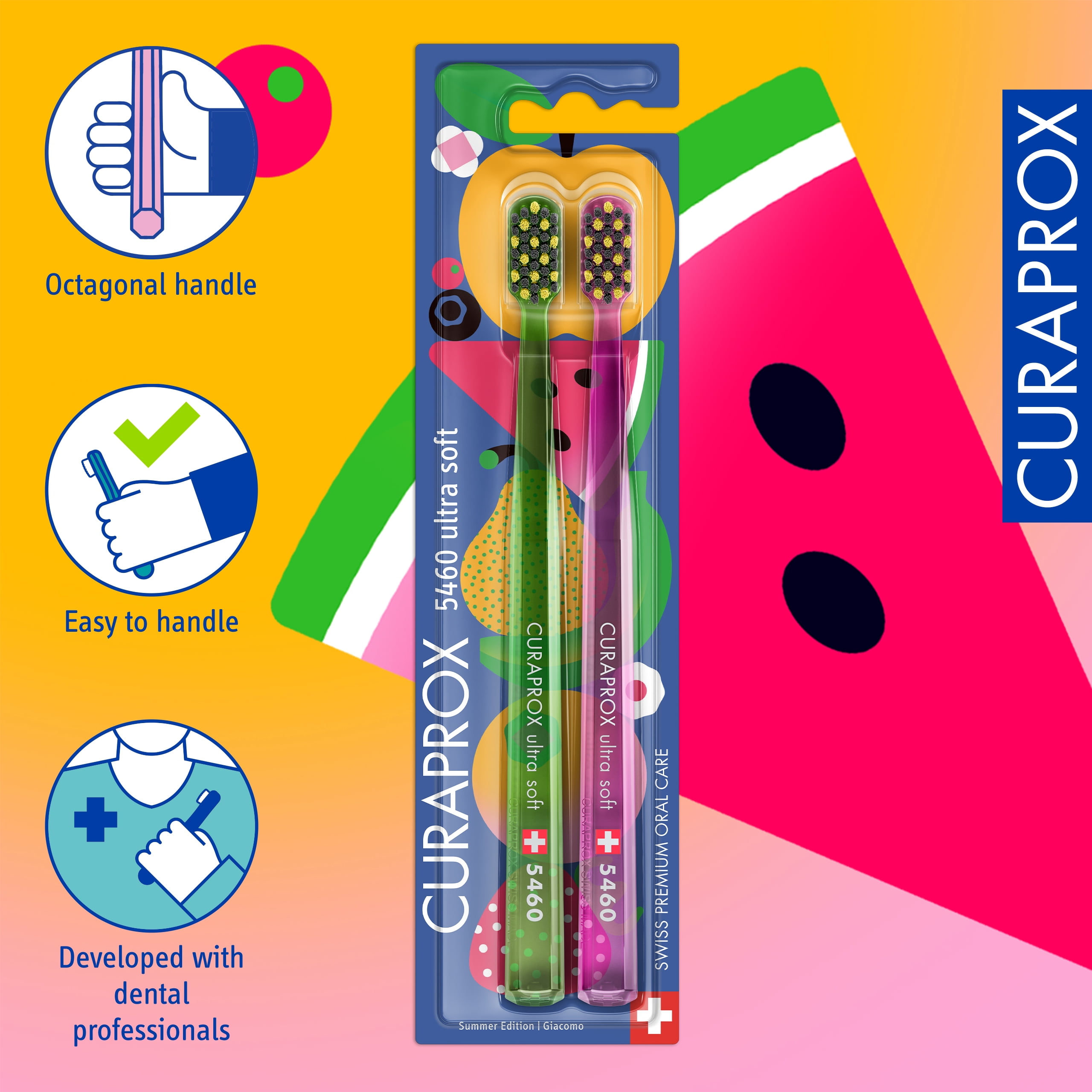 CS 5460 Summer Edition 2025, 2 pcs, Ultra Soft & Gentle Toothbrush