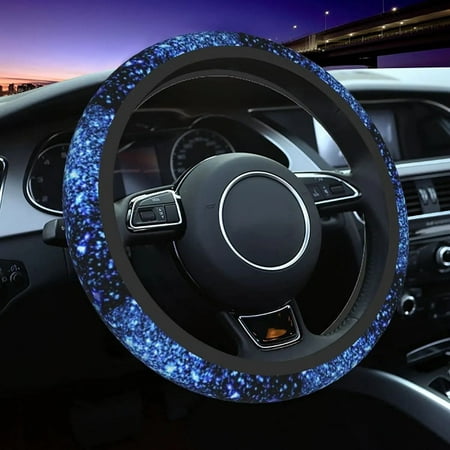 Blue Starlight Car Steering Wheel Cover Boho Style Universal 15 inch Fits Most Truck Van SUV Sedans Auto Protector Accessories