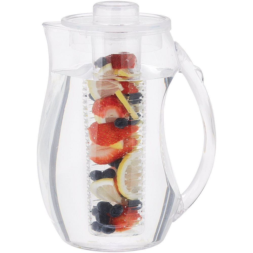Fruit Infusion Jug (Clear) BPAFree Plastic, water Jug, Pitcher