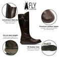 thumbnail image 2 of Fly London Womens Brown MOL 2 Leather Wedge Heel Knee High Zip Up Boots, 2 of 5