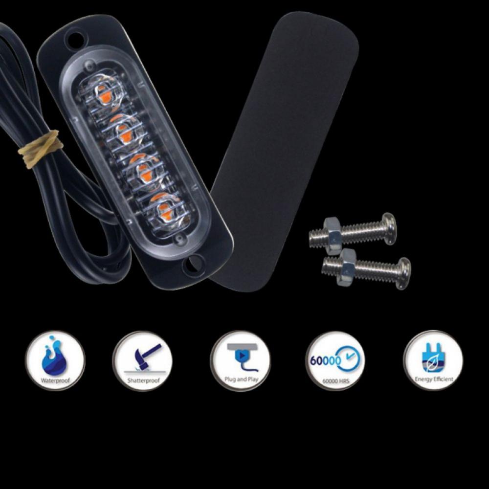 Buy 4 LED Strobe Warning Light Strobe Grill Flashing Breakdown ...