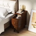 thumbnail image 4 of Gymax 2PCS Solid Wood End Table w/Pull-out Tray & 2 Storage Drawers Cable Management, 4 of 10