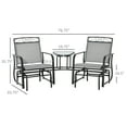 thumbnail image 3 of Outsunny Outdoor Glider Bench with Coffee Table, Patio 2-Seat Rocking Chair Swing Loveseat with Breathable Sling for Backyard Garden Porch, Light Grey, 3 of 10