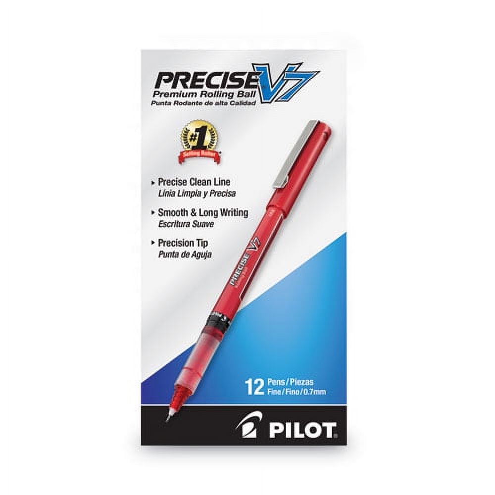 Precise V7 Roller Ball Pen, Stick, Fine 0.7 Mm, Red Ink, Red Barrel, Dozen | Bundle of 2 Dozen