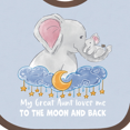 thumbnail image 4 of Inktastic My Great Aunt Loves Me to the Moon and Back Elephant Family Boys or Girls Baby Bib, 4 of 4