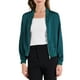 thumbnail image 1 of CHAQUETA CASUAL REFINADA para Mujeres, Abrigo con Cierre, Manga Larga, Ropa Exterior Ligera, Talla XS, Azul Verde, 1 of 6