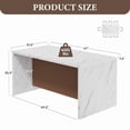 thumbnail image 6 of Hawsaiy 67" Modern LED Rectangle Dining Table with Marble-Look Top, 6 Seater Kitchen Island Table with Lights for Home Kitchen Office, White, 6 of 10