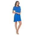 thumbnail image 4 of Women's Short Sleeve Midi T-Shirt Dress, Casual Loose Swing Tunic Dress, Summer 2024(Royal Blue Medium Size), 4 of 6