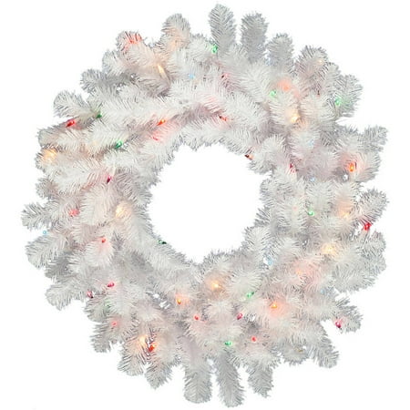 Vickerman 36" Crystal White Wreath 100Led Warm White