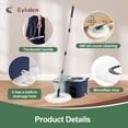 thumbnail image 4 of Eyliden Foot Pedal Spin Mop and Bucket Set with Wringer - Includes 3 Microfiber Pads for Floor Ceaning, 4 of 9