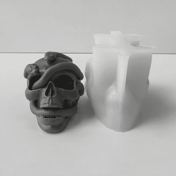 JDH silicone Skull Candle Mold Halloween Aromatherapy Candle Mold DIY Easter Gypsum Candle Drop Silicone Mold Resin Home Decoration