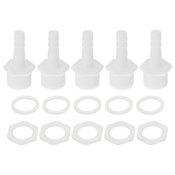 Conector de espiga de manguera de plástico Unique Bargains 5/16" ID de manguera de 1/2 G macho PP 1 juego