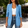 thumbnail image 6 of GUACER Blazers for Women 3/4 Sleeve Casual Open-Front Relaxed Fit Business Suit Coat with Pockets, 6 of 9