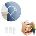 thumbnail image 3 of (5 paquetes), kit de anclajes antipuntas para muebles a prueba de bebés, anclajes de pared para gabinete, tocador, estantería, correas de seguridad ajustables para niños Terremoto, 3 of 5