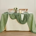 thumbnail image 6 of Sage Green Cheesecloth Table Runner - 13.3Ft Boho Gauze Cheese Cloth Table Runner 35x160 Inch Long Romantic Sheer Table Runner for Wedding Bridal Baby Shower Birthday Party Table Decoration, 6 of 7
