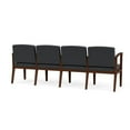 thumbnail image 3 of Amherst Wood Reception Waiting Room 4-Seat Chair / Walnut Wood / Dark Gray, 3 of 5