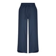thumbnail image 5 of Women's Casual Summer Pants with Elastic Waist and Pockets, 5 of 9