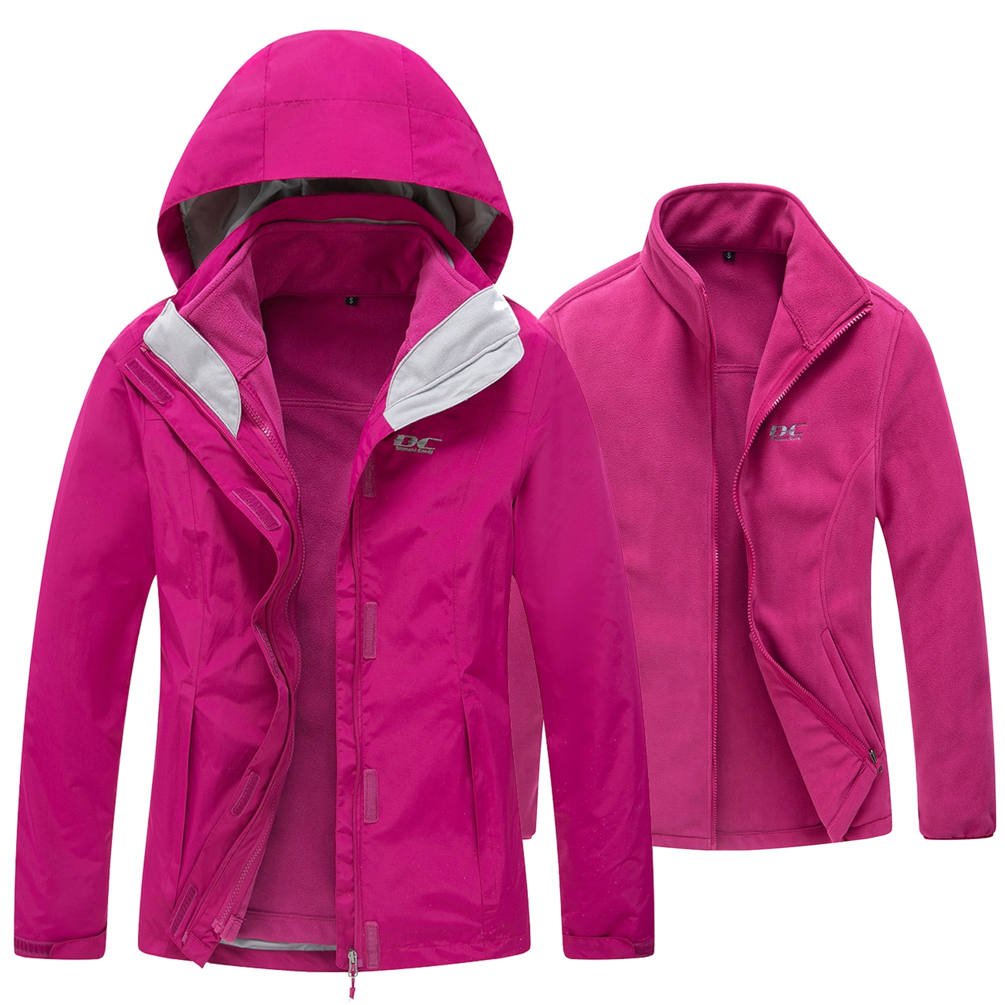 Diamond Candy Womens 3in1 Winter Jacket Waterproof Rain Coat with
