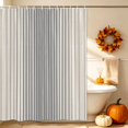 thumbnail image 4 of Grey Striped Shower Curtain Set - 48" x 72" Washable Bathtub Curtain with 12 Hooks, Farmhouse Beige Stripes Vintage Rustic Waterproof Fabric Stall Shower Curtains for Bathroom/Bathtub Décor, 4 of 8