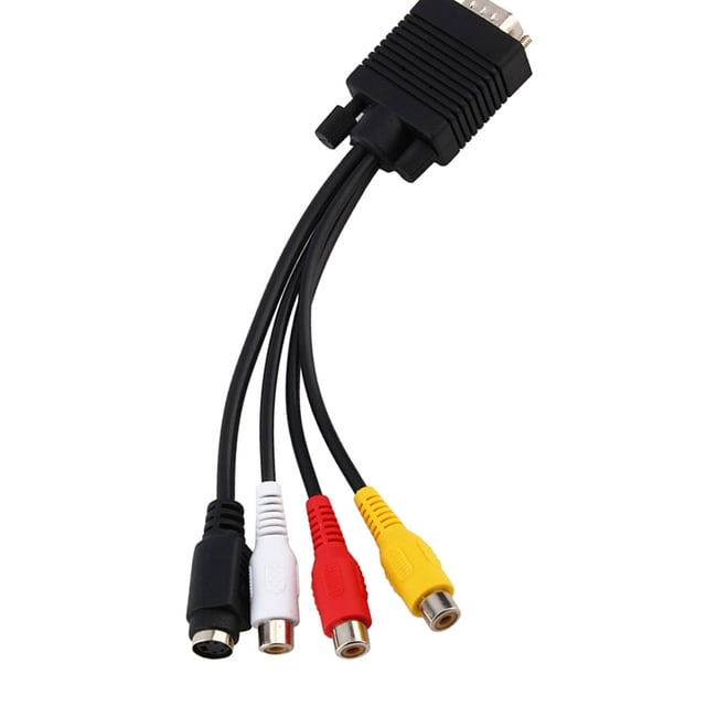 Adaptador de cable vga svga s video av tv para pc portátil
