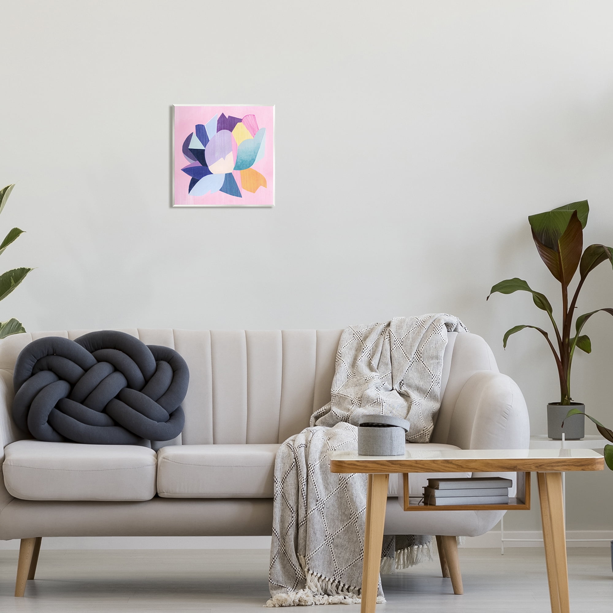Stupell Industries Abstract Pop Blooming Flower Abstract Painting Unframed Art Print Wall Art, 12 x 12