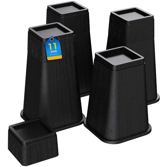 Bed Risers 11 Inch Heavy Duty, Furniture Risers Lifts Supports Up to 6,000 Lbs for Table, Desk Leg, Sofa, Couch