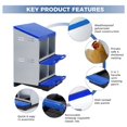 thumbnail image 3 of EastVita 4 Holes Galvanized Steel Chicken Nesting Box-Automatic Roll Out Egg Collection Removable Tray-Weatherproof Wall Mount Laying Box with Perch for Hens-Easy Clean Assemble for Coop-Blue, 3 of 7
