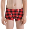 thumbnail image 5 of Yiaed Buffalo Plaid Red Black Print Boys' Boxer Briefs Cotton Casual Stretch Comfort Boys Boxers - Kids Boxer Briefs Underwear for Boys (6-18)-Large, 5 of 5