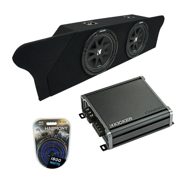 2012-2015 Chevy Camaro Coupe Trunk Kicker Comp C12 Dual 12 Sub Box & CXA8001 Amp