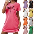 thumbnail image 2 of Qingpeng Womens Cute Printed Nightgowns Shirt Short Sleeve Crew Neck Sleep Shirts Loose Soft Sleepwear Dress, 2 of 5