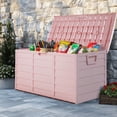 thumbnail image 5 of Spacious 75 Gallon 260L Plastic Outdoor Deck Storage Box for Tools, Cushions, and Toys with Lockable Seating Feature, 5 of 8