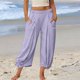 thumbnail image 1 of TaTaai Women's Solid Color Loose Fit Elastic Waist Beam Foot Long Pants Comfortable Casual Trousers with Convenient Side Pockets Versatile Daily Sports and Lounge Pants Gift, 1 of 6