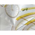 thumbnail image 4 of Ambesonne Vintage Quilted Bedspread Set 3 Pcs, Bicycle with Flowers, Queen Size, Yellow and White, 4 of 5
