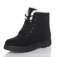 thumbnail image 1 of Botas de nieve para mujer, tacón plano, estilo coreano, botas Martin, botas cortas de algodón para invierno, zapatos de algodón para mujer, talla grande, 1 of 5