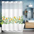 thumbnail image 6 of Flower Leaf No Hooks Shower Curtain with Snap-in Liner Spring Watercolor Floral Plant Botanical Watercolor Shower Curtains for Bathroom, Waterproof, Easy Install, Washable 60"x72", 6 of 9