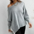 thumbnail image 6 of Fesfesfes Women Sweater Tops V-neck Loose Knitting Sweater Casual Solid Color Long Sleeve Tops Clearance Under $10, 6 of 8