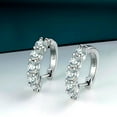 thumbnail image 2 of S925 Sterling Silver Earrings 12 Carat Single Diamond 3Mm Color Moissanite Earrings D Color Mosane Diamond Earrings, 2 of 5
