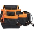 thumbnail image 5 of Tool Pouch - Tool Belt Bag/Utility Pouch for Electrician Carpenter Construction Technician Gardening, Tool Pouch with Belt Clip for Hardware Tools, 8 Pockets, Adjustable Belt Work Apron, Orange, 5 of 7