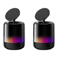 thumbnail image 1 of Graflsoa Q28Pro 2-Pack Black Magnetic Bluetooth Speaker Stand with 360° Surround Sound, Ambient Lighting, TWS Pairing, 12H Playtime, Telescopic & Rotating Design, N52 Magnet, Type-C Charging for, 1 of 6