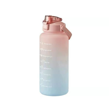 

Portable Sports Water Bottle with Straw & Motivational Time Marking Reminder