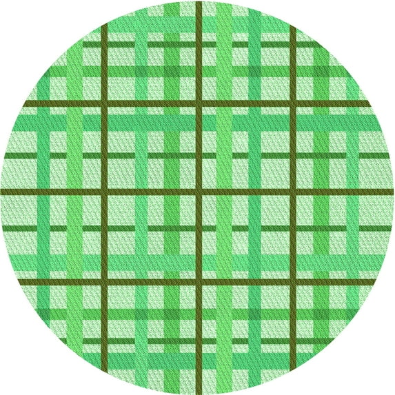 Ahgly Company Indoor Round Patterned Jade Green Area Rugs, 3' Round