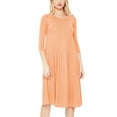thumbnail image 2 of Women's Relexed Fit 3/4 Sleeve Round Neck A-Line Long Dress, 2 of 4