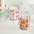 thumbnail image 2 of Yayeee 4 Pack Qtip Holder Bathroom Cotton Swab Canister with Lid Clear Dispenser Set, Hand Drawn Hearts, 2 of 6