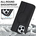 thumbnail image 3 of For iPhone 12 / 12 Pro Rhombic MagSafe RFID Anti-Theft Wallet Leather Phone Case(Black), 3 of 3