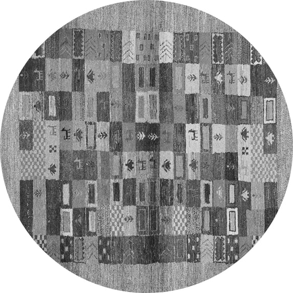 Ahgly Company Indoor Round Abstract Gray Contemporary Area Rugs, 7' Round