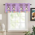 thumbnail image 2 of Kitchen Valances for Window, Easter Rabbit Colorful Egg Light Filtering Rod Pocket Valance Curtain, Spring Bunny Purple Wood Board Short Curtains Window Topper for Bedroom Living Room 54x18in, 2 of 9