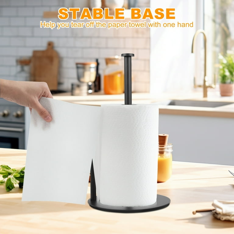 Wrvxzio Black Paper Towel Holder, Countertop Paper Towel Holder